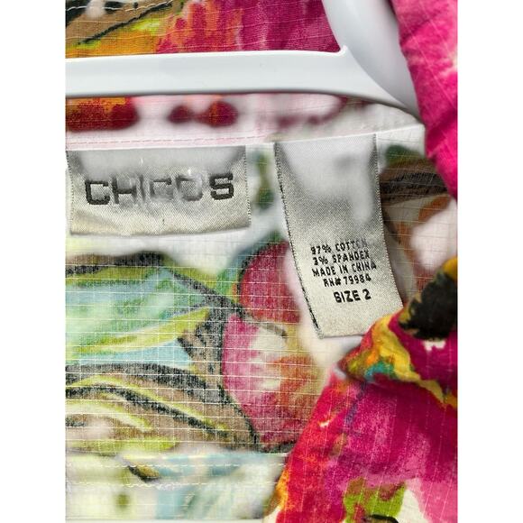 Chicos Jacket Womens 2 Multicolor Floral Multicolor - Picture 10 of 14